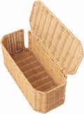 Large Cable Management Box with Lid, Wicker Basket Hides Power Strips, TV Boxes & Routers