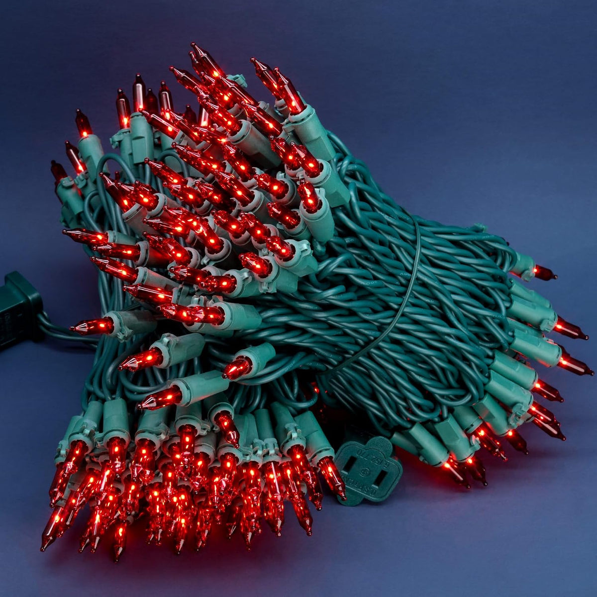 200 Red Christmas Lights, 2 Set 33 ft 100 ct Green Wire UL String Light