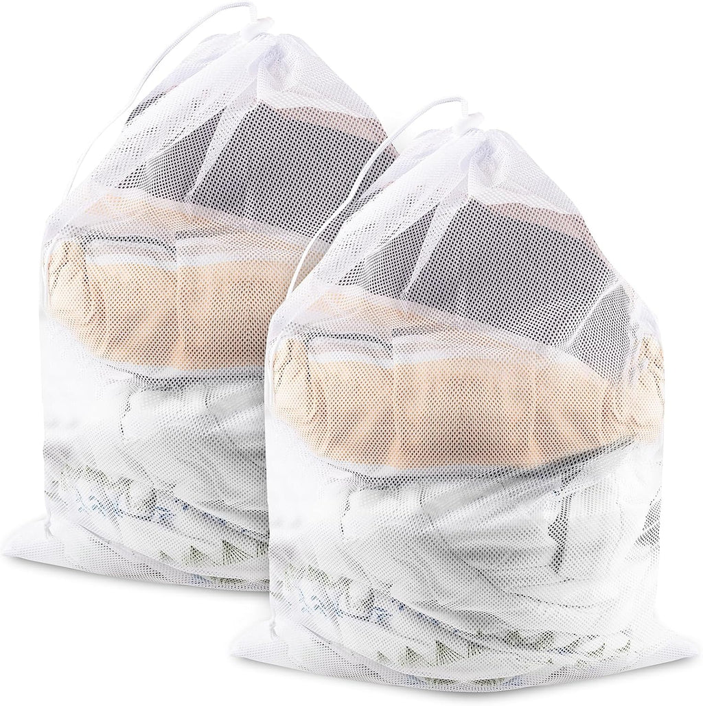 2 Pack Large Mesh Laundry Bags, 24" x 36" Heavy Duty Strong