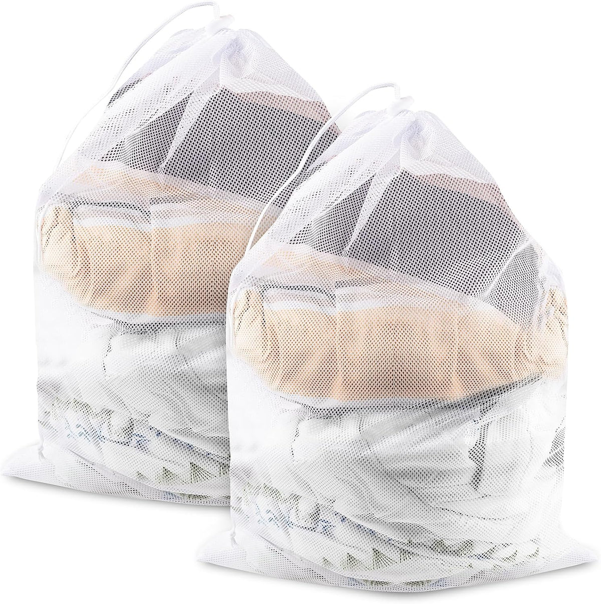 2 Pack Large Mesh Laundry Bags, 24" x 36" Heavy Duty Strong