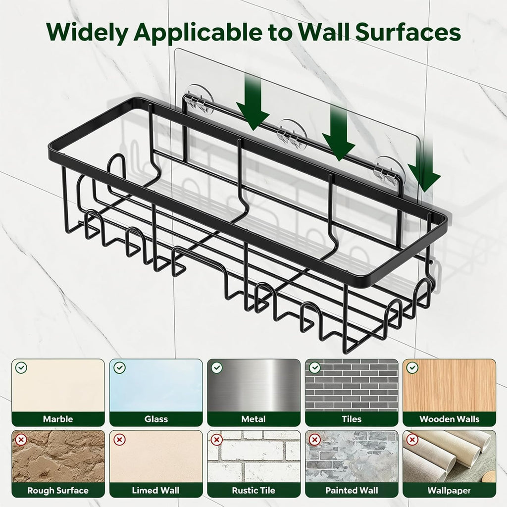 Simple Trending 6-Pack Shower Caddy Adhesive with Large Capacity