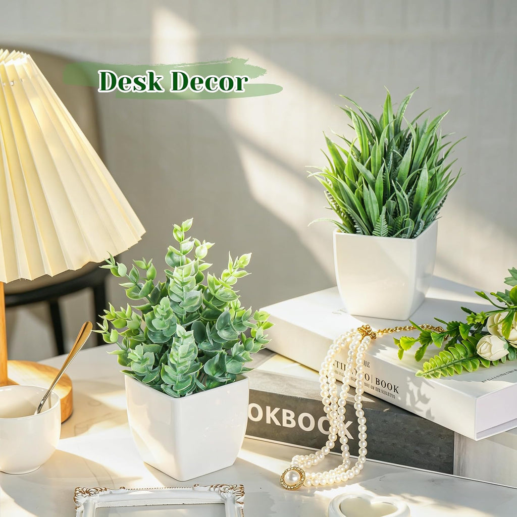 Der Rose 2 Pack Fake Plants Small Plants for Bathroom Office Decor
