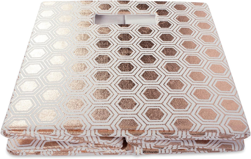 DII Collapsible Polyester Storage Cube, Honeycomb, Copper, Small