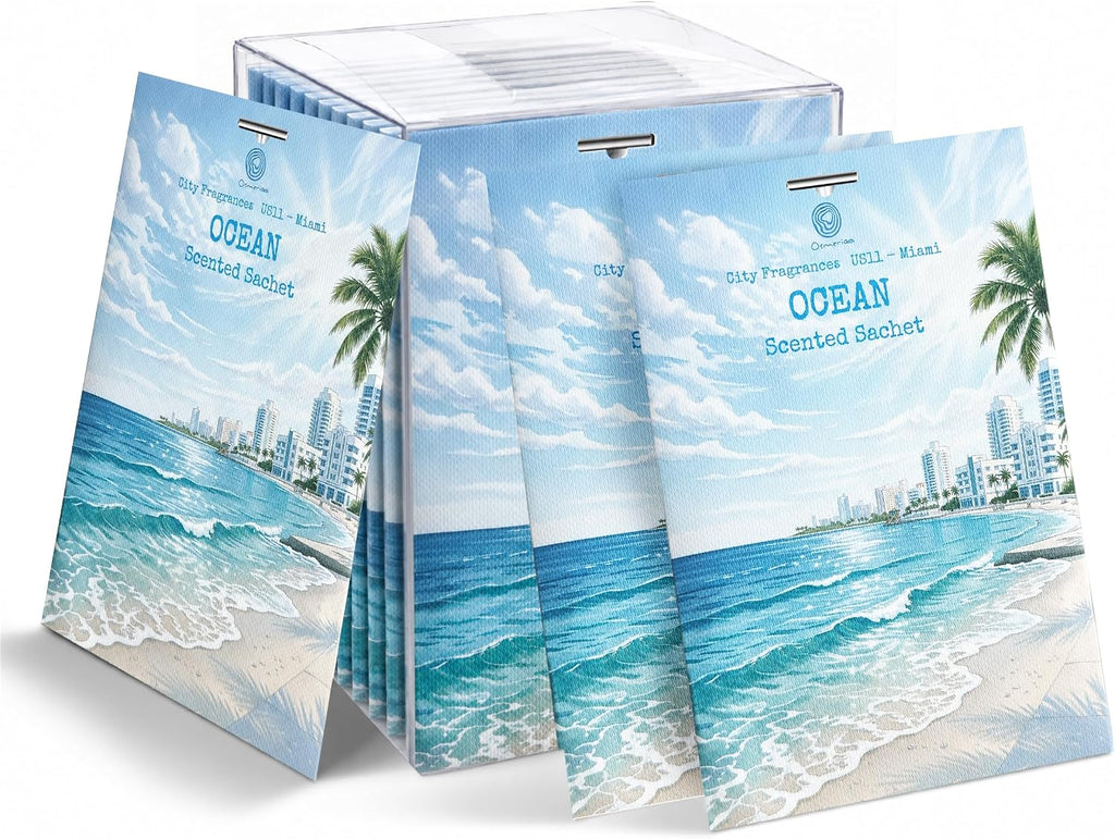 US11-Miami Ocean Scented Sachets for Drawers and Closets,12 Pack