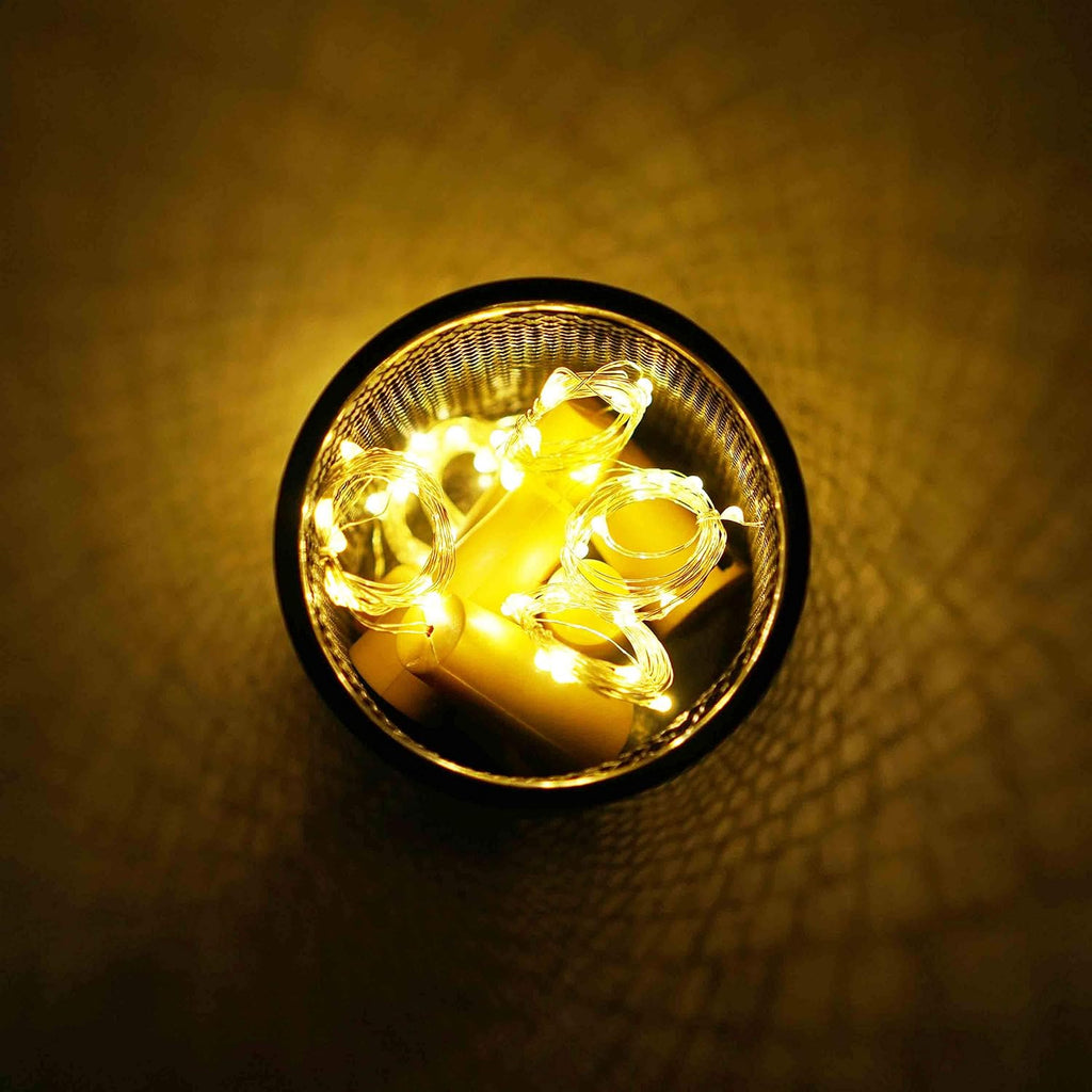 Wine Bottle Lights with Cork, 15 Pack Battery Operated 10 LED Cork Shape Silver Wire Colorful Fairy Mini String Lights(No Bottles) for DIY, Party, Christmas, Wedding Decor (Warm White)