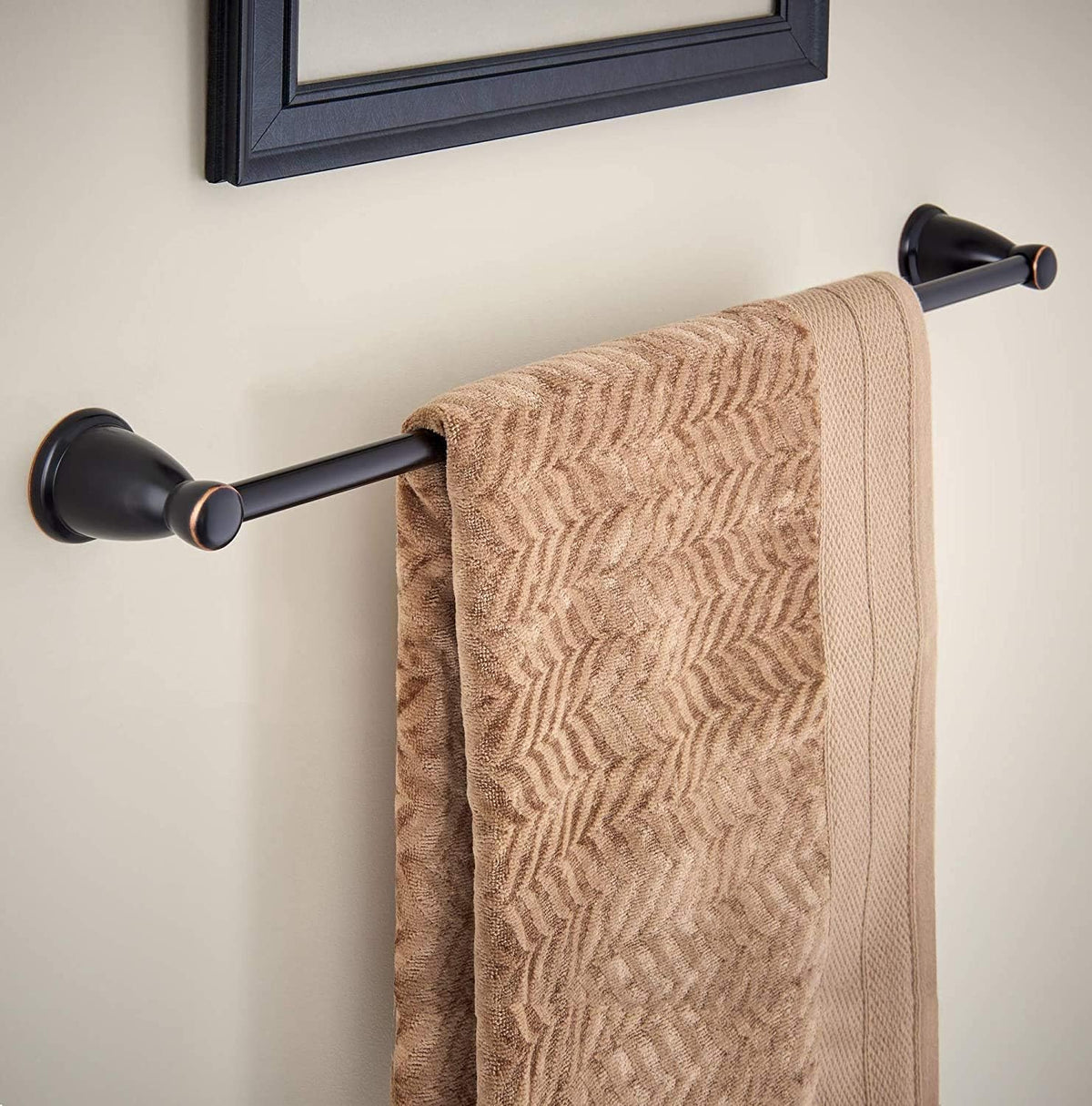 Franklin Brass 3-Piece Oil Rubbed Bronze Bathroom Set Towel Rack, Ring, Toilet Paper Holder| Kinla Bath Accessories