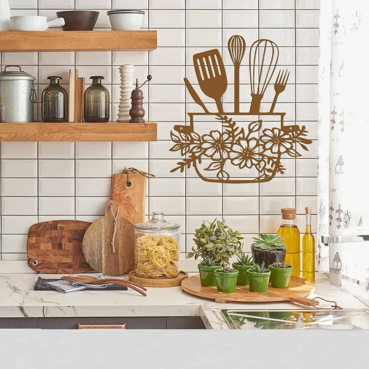 DUOOLN Metal Kitchen Sign Wall Decor Art, Dining Room Pictures,Vintage Rust