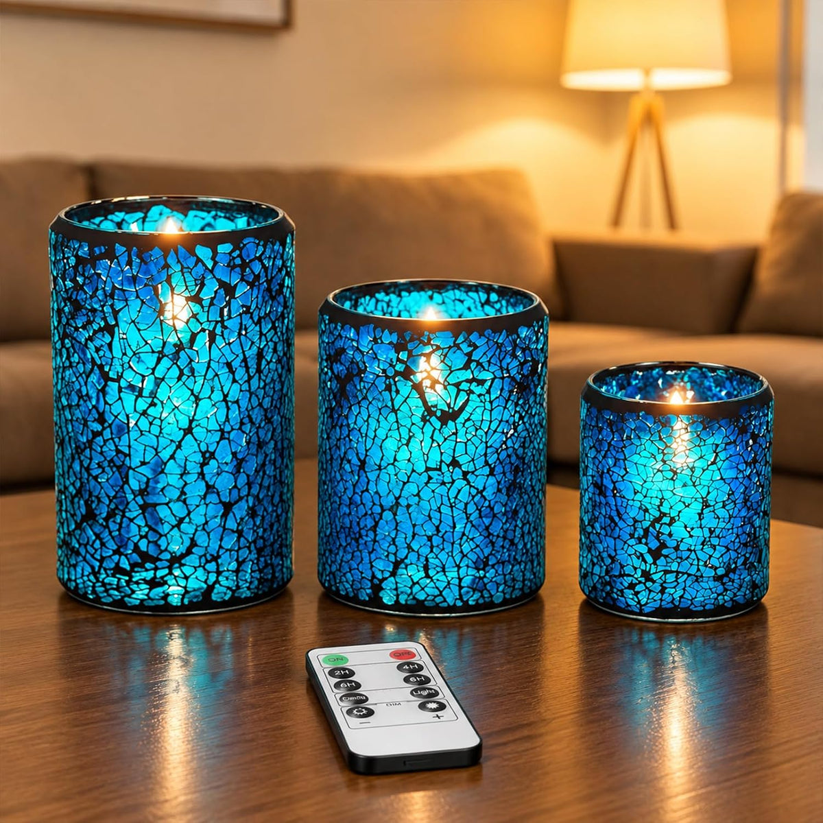 Flameless Glass Candles with Remote, Realistic Wax LED Pillar Candles JL-MB