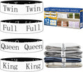 12 Pack Bed Sheet Organizer Bands, Mixed Size Label Straps for Linen Closet Organizers and Storage