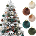 15 Pcs 3.15" Velvet Christmas Ornaments Balls, Xmas Tree Decor-Green