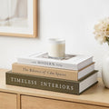 JARLINK Decorative Books, Set of 3 Fake Book Storage Boxes, Olive Green