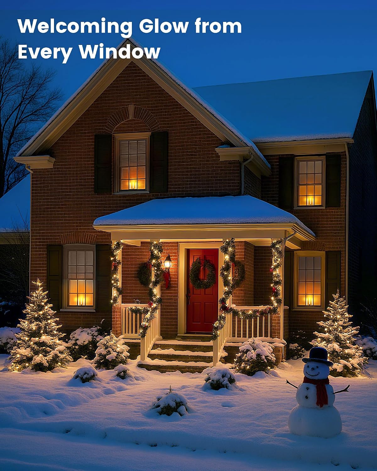 SURAIELEC Christmas Battery Window Candles, Remote 3-Light Candolier Window Candle, Flameless 3000K LED Candles, 1.9" Narrow Base, Chritmas Window Candle for Window, Mantel, Dinning Table, 1-Pack