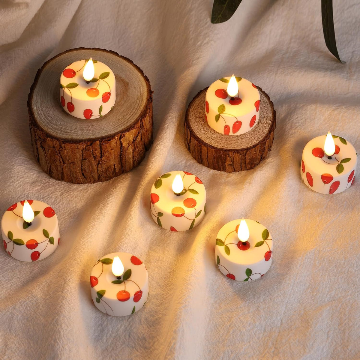 Eywamage Flameless Tealights with Remote Batteries, Flickering LED Tea Votive Candles Holiday Home Decor Set of 12