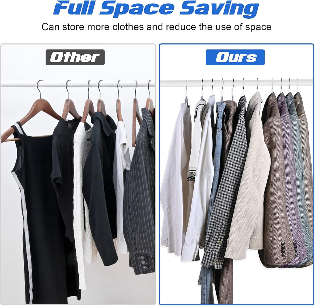 Heavy Duty Standard Plastic Hangers 50 Pack with Non-Slip Design,360°Swivel Hook Space Saving Organizer for Bedroom Closet,Shirts,Pants,Strong Enough for Coat(Grey)