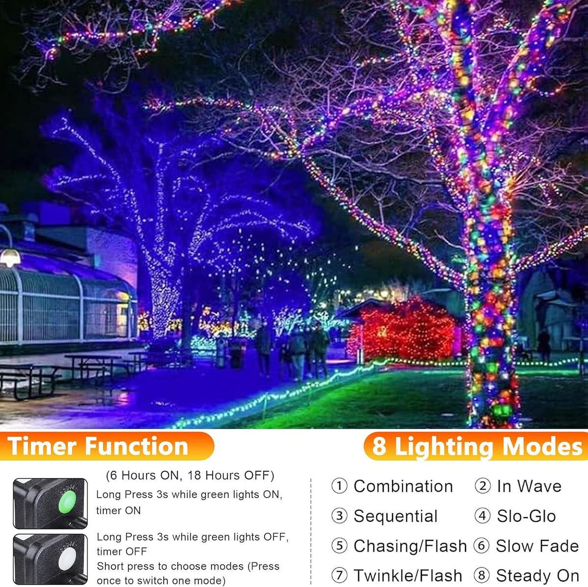Joomer Fairy String Lights 33FT 100LED Plug in Lights Indoor, Multicolor