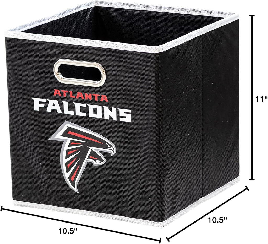 Franklin Sports NFL Atlanta Falcons Collapsible Storage Bin NFL Folding Cube Storage Container Fits Bin Organizers Fabric NFL Team Storage Cubes One Size (Pack of 6)