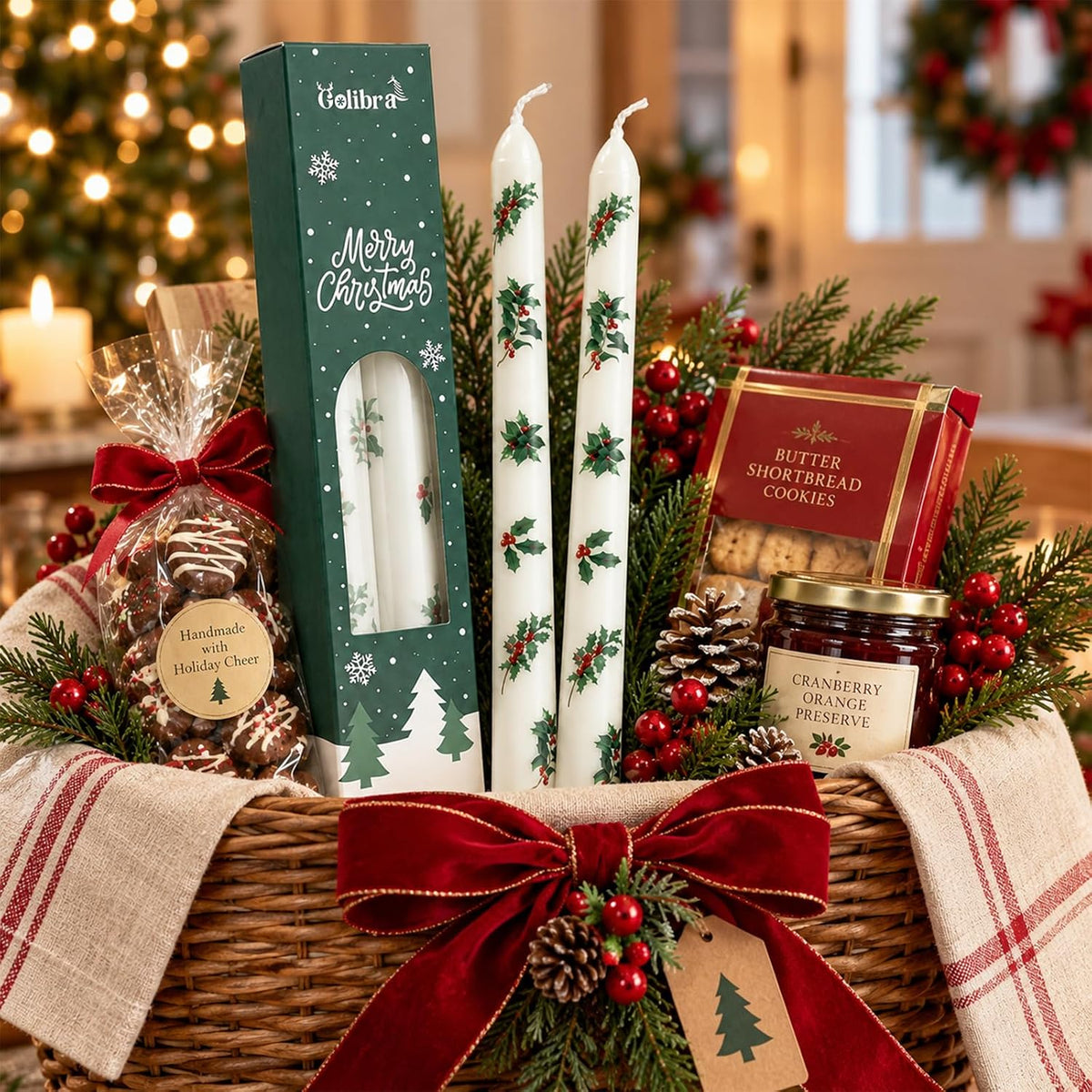 2 Pack Christmas Taper Candles, 10 Inch Unscented Candle Sticks