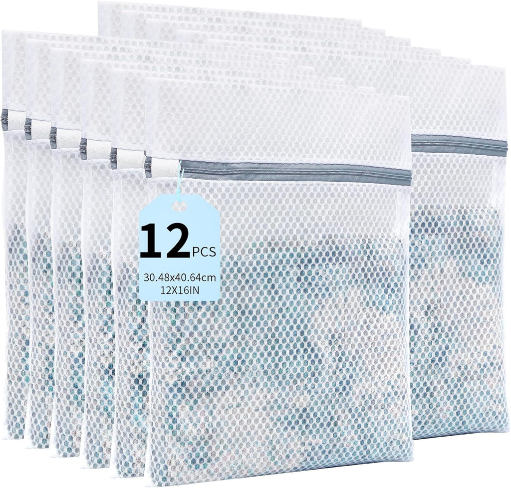 12PCS Laundry Bags Mesh Wash Bags,12X16IN Mesh Laundry Bags