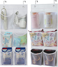 KIMBORA 2 Packs Narrow Over the Door/Wall Shoe Organizer Cruise, Small Hanging Shoe Rack for Closet with Clear Mesh Pocket for Bathroom, RV, Pantry, Camping (White)