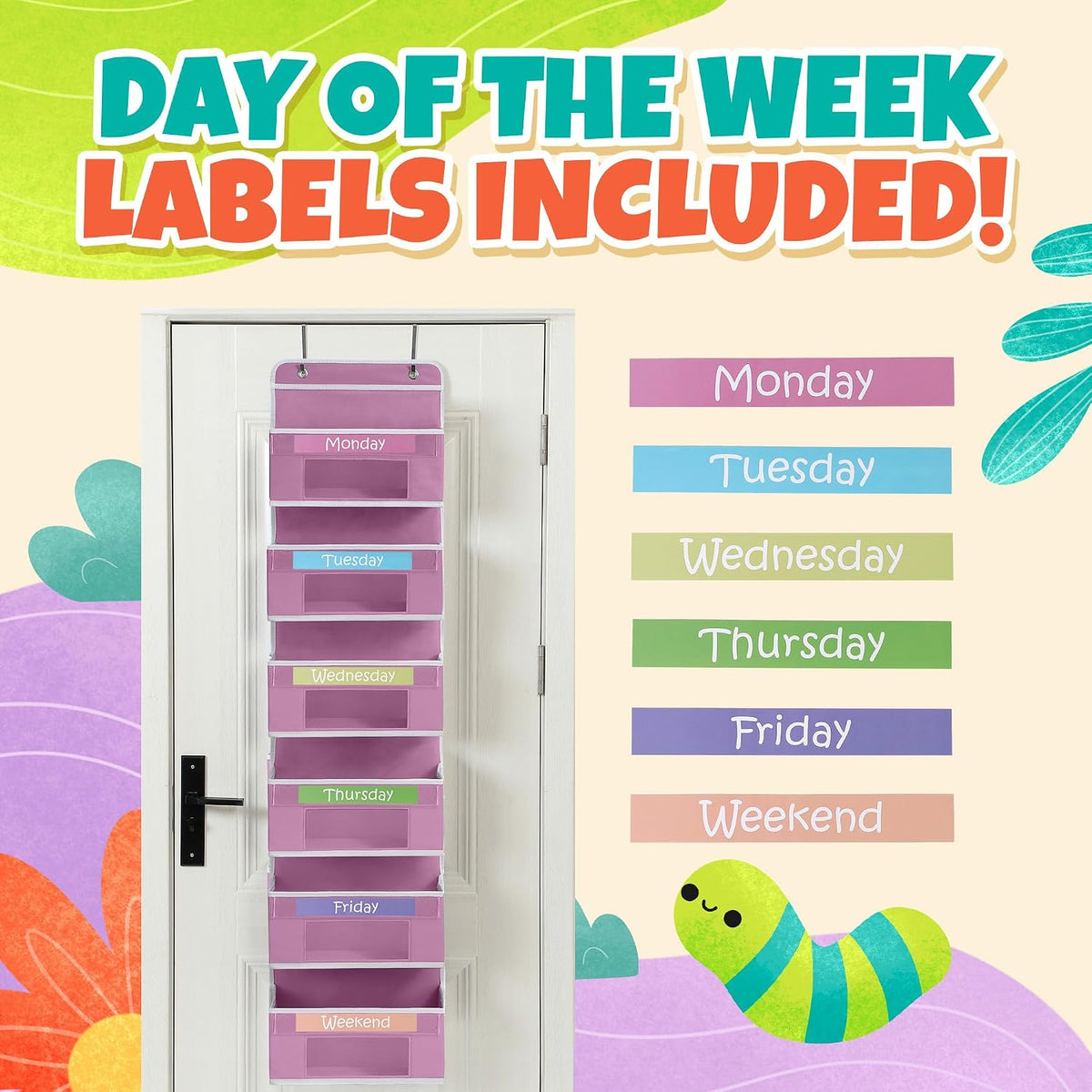 Weekly Clothes Organizer for Kids, Monday through Friday Clothing, 6 Shelf