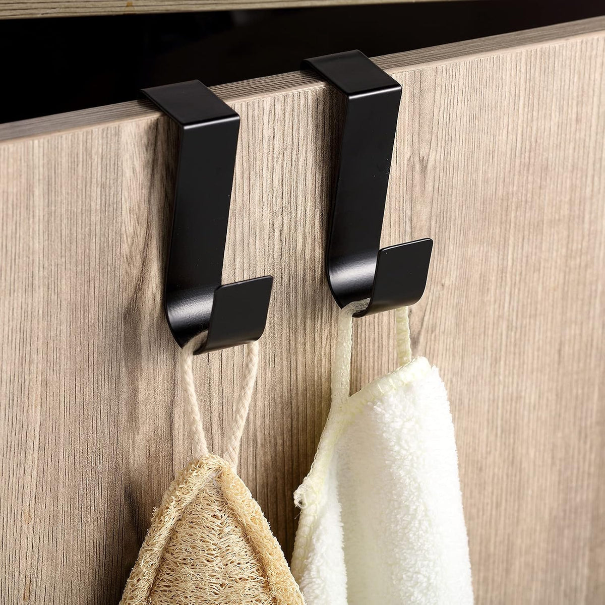 Hotop 12 Pcs Over Door Hooks for Hanging Metal Z Shaped 1 Inch, Black