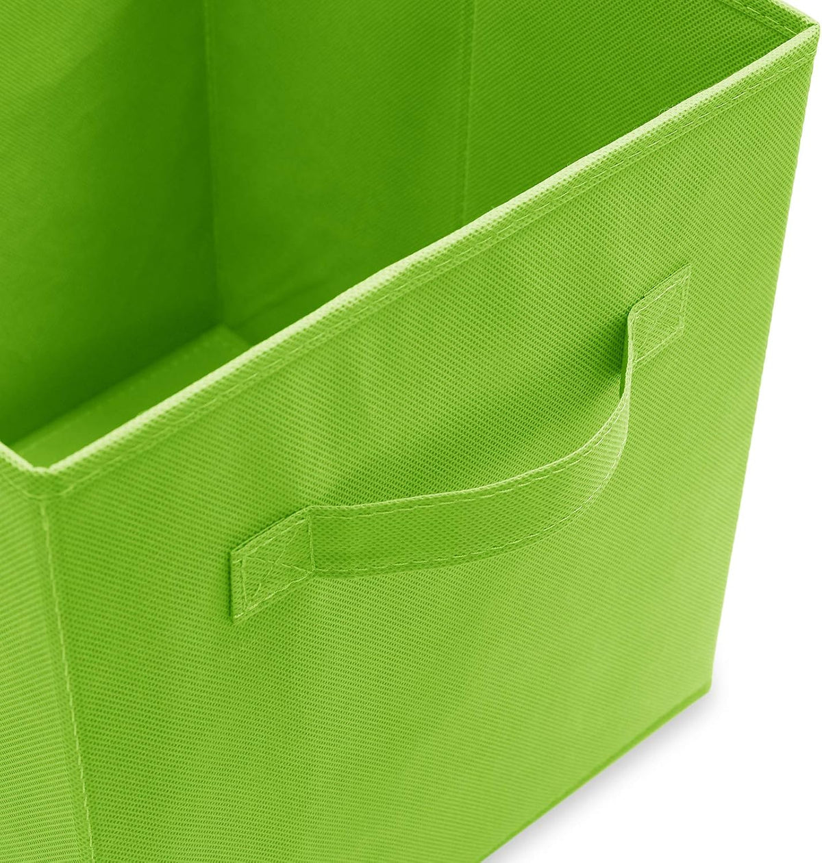 Casafield Set of 6 Collapsible Fabric Cube Storage Bins, Lime Green - 11" Foldable Cloth Baskets for Shelves, Cubby Organizers & More