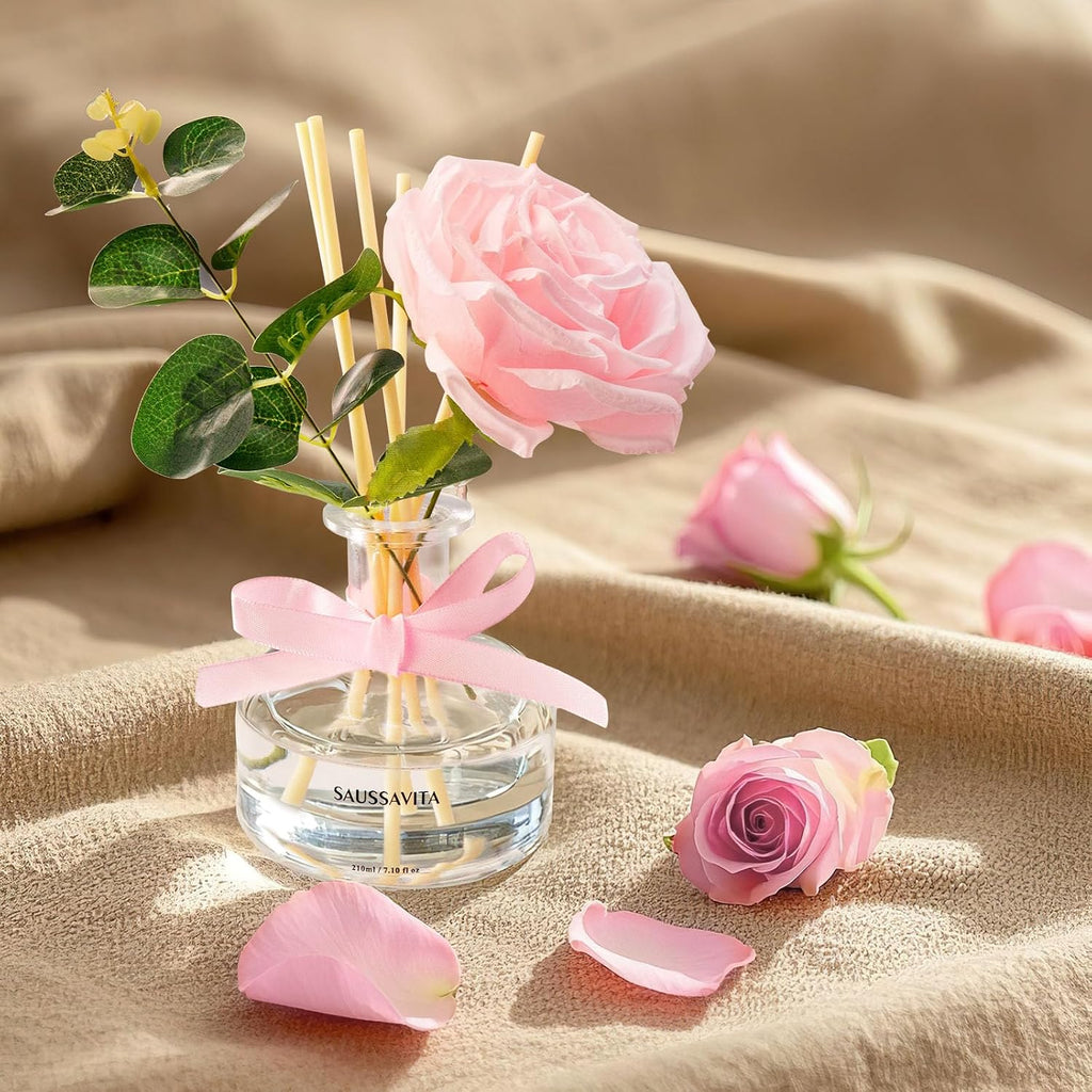 Reed Diffuser Set 7.10 oz Rose Scented Room Air Freshener for 120 Days