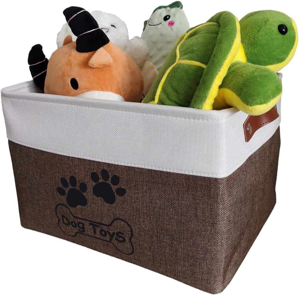 Large Dog Toy Basket Foldable Dog Toy Box Dog Toy Bin for Pet Chew Toys Accessories