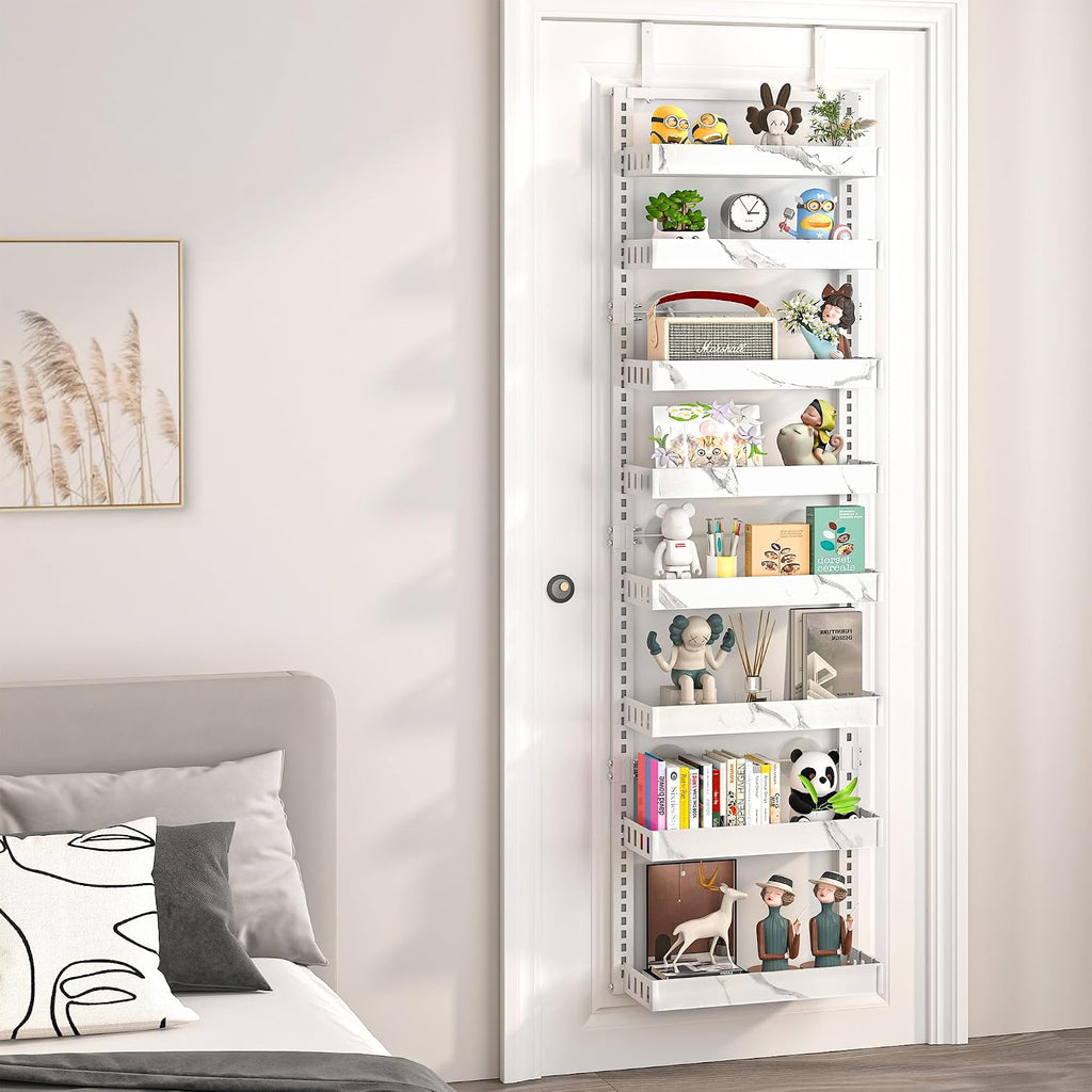 BUKFEN Over the Door Pantry Organizer, 2-IN-1 Door & Wall Mount Spice Rack