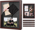 AW Bridal Burgundy Shadow Box with Shelves 11x14, Medal Frame Display Case