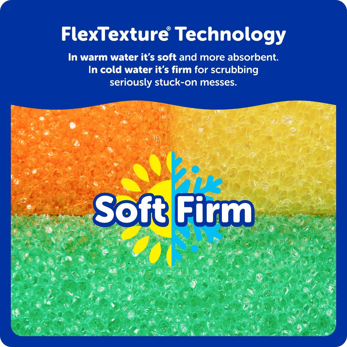 Scrub Daddy Color Sponges - Scratch-Free Multipurpose Dish Sponge Color Variety Pack - BPA Free & Made with Polymer Foam - Stain & Odor Resistant Kitchen Sponge (3 Count)