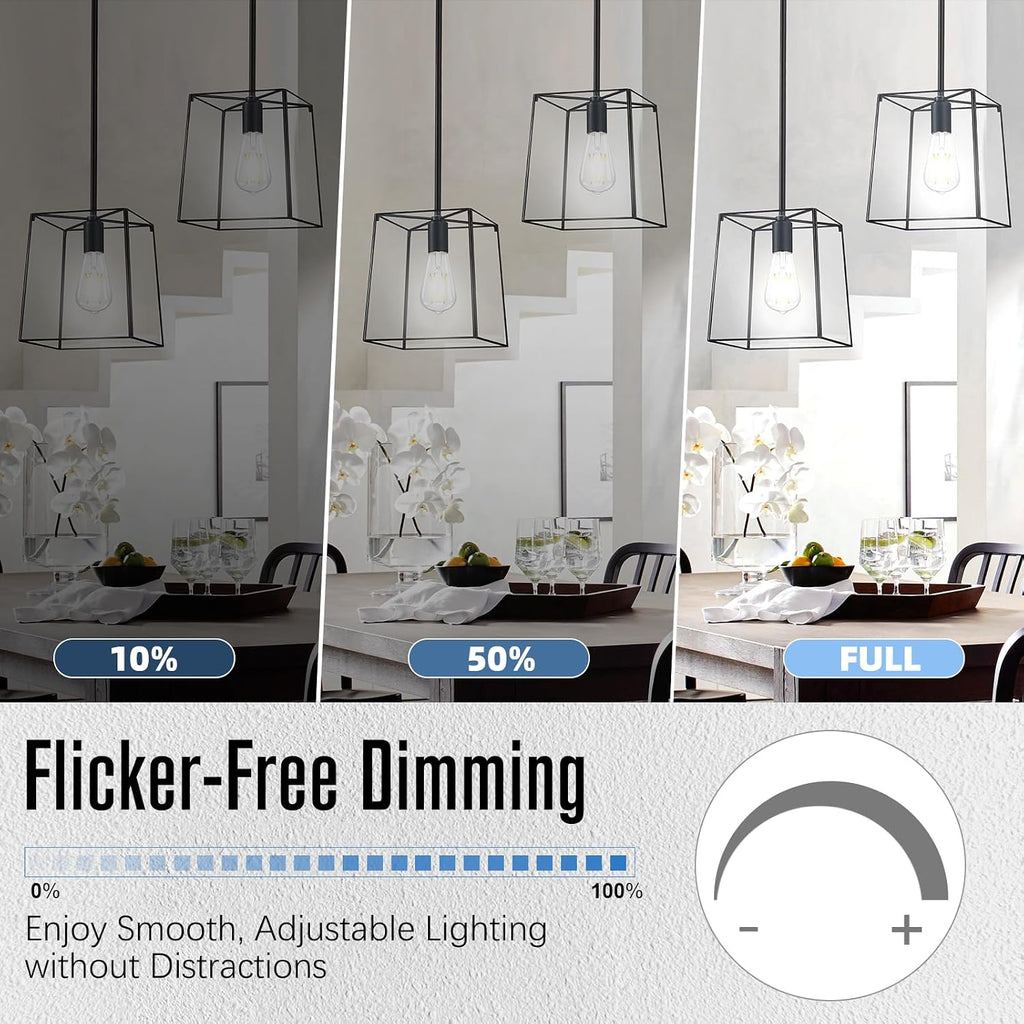 LED Edison Bulbs Dimmable, E26 Bulb 60 watt Equivalent, Cool White 4000K