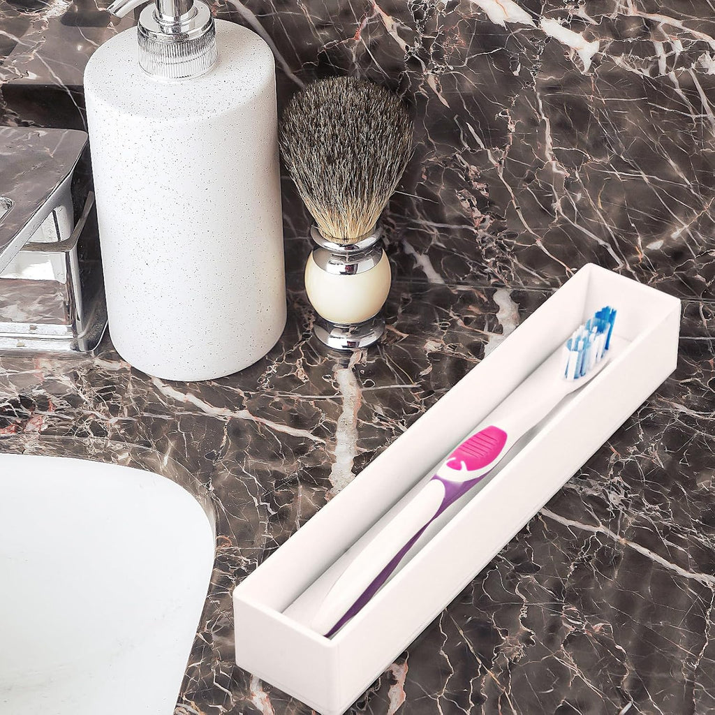 Linkidea Acrylic Manual Toothbrush Holder, Diatomite Stone, White