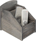 MyGift Rustic Gray Wood Remote Control Holder, 3 Compartment Caddy