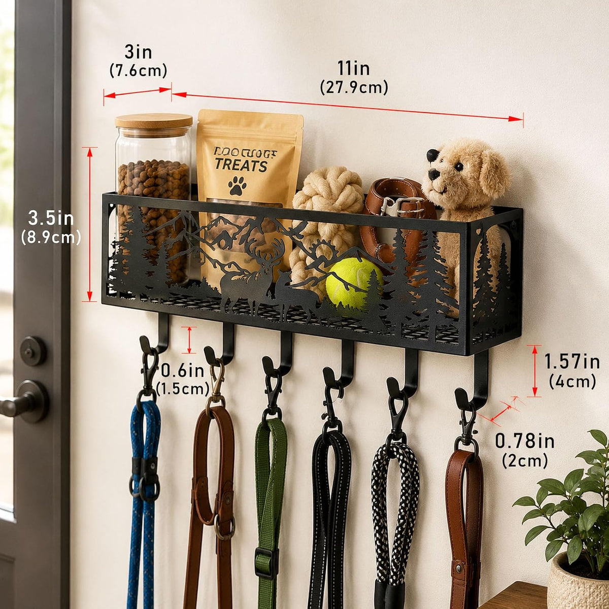 Deer Metal Wall Mail Organizer Wall Mounted Key and Mail Holder Mail Basket Hanging Mail Sorter and Key Organizer for Entryway Bedroom Bathroom