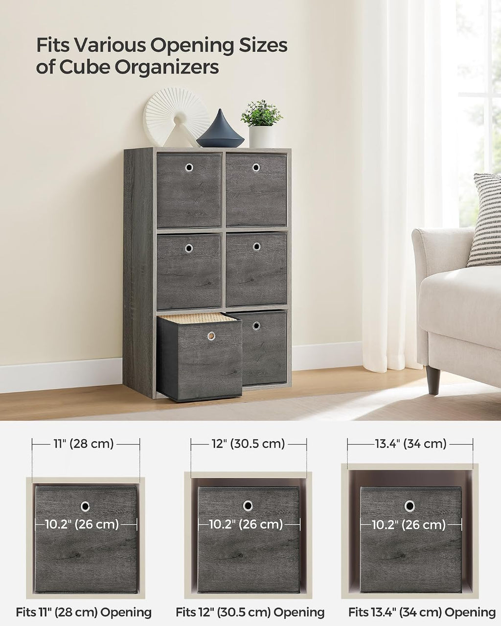 SONGMICS Storage Cubes, Set of 6, 11-Inch Foldable Closet Organizers