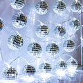 AceList 50 LED 16.4Ft Disco Ball String Light - Battery Powered and USB Plug, Disco Ball Lights for 70's Disco Party Decorations and Birthday Parties, Mamma Mia (Silver)