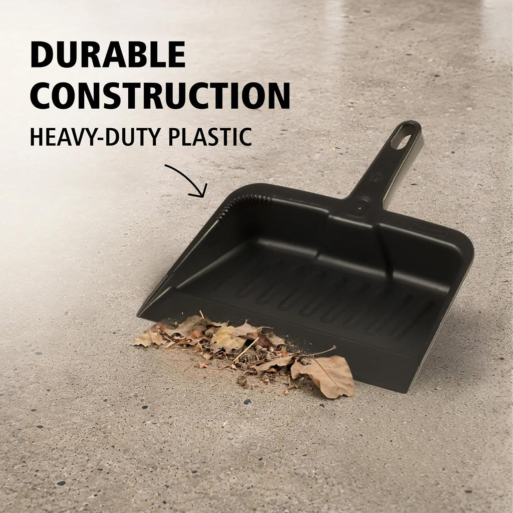 Rubbermaid Commercial Products Heavy-Duty Dust Pan, Charcoal, 12.25-Inch