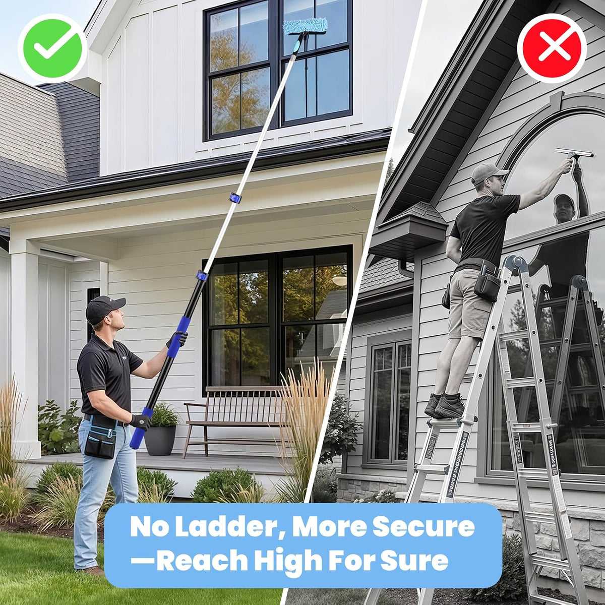 20ft High Reach Extendable Duster Kit with 5-12ft Extension Pole
