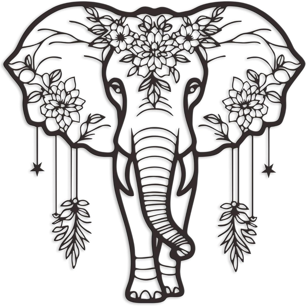Rajukit Metal Elephant Wall Decor for Home