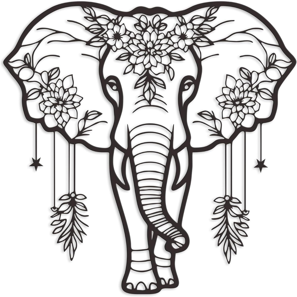 Rajukit Metal Elephant Wall Decor for Home