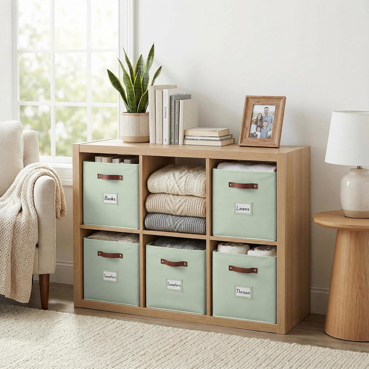 DECOMOMO Storage Bins, Storage Baskets for Shelves