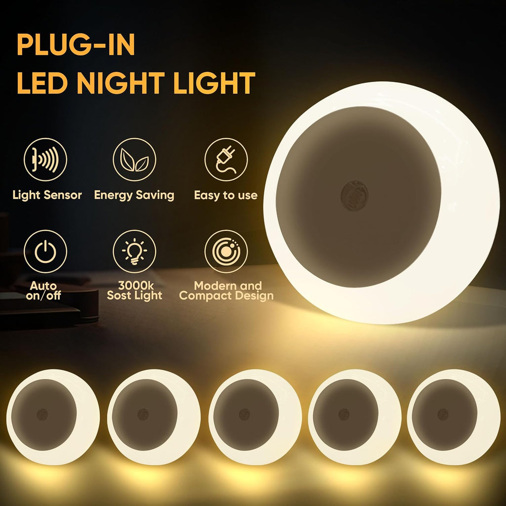 Night Lights Plug into Wall 6Pack, Plug in Nightlight Dusk to Dawn
