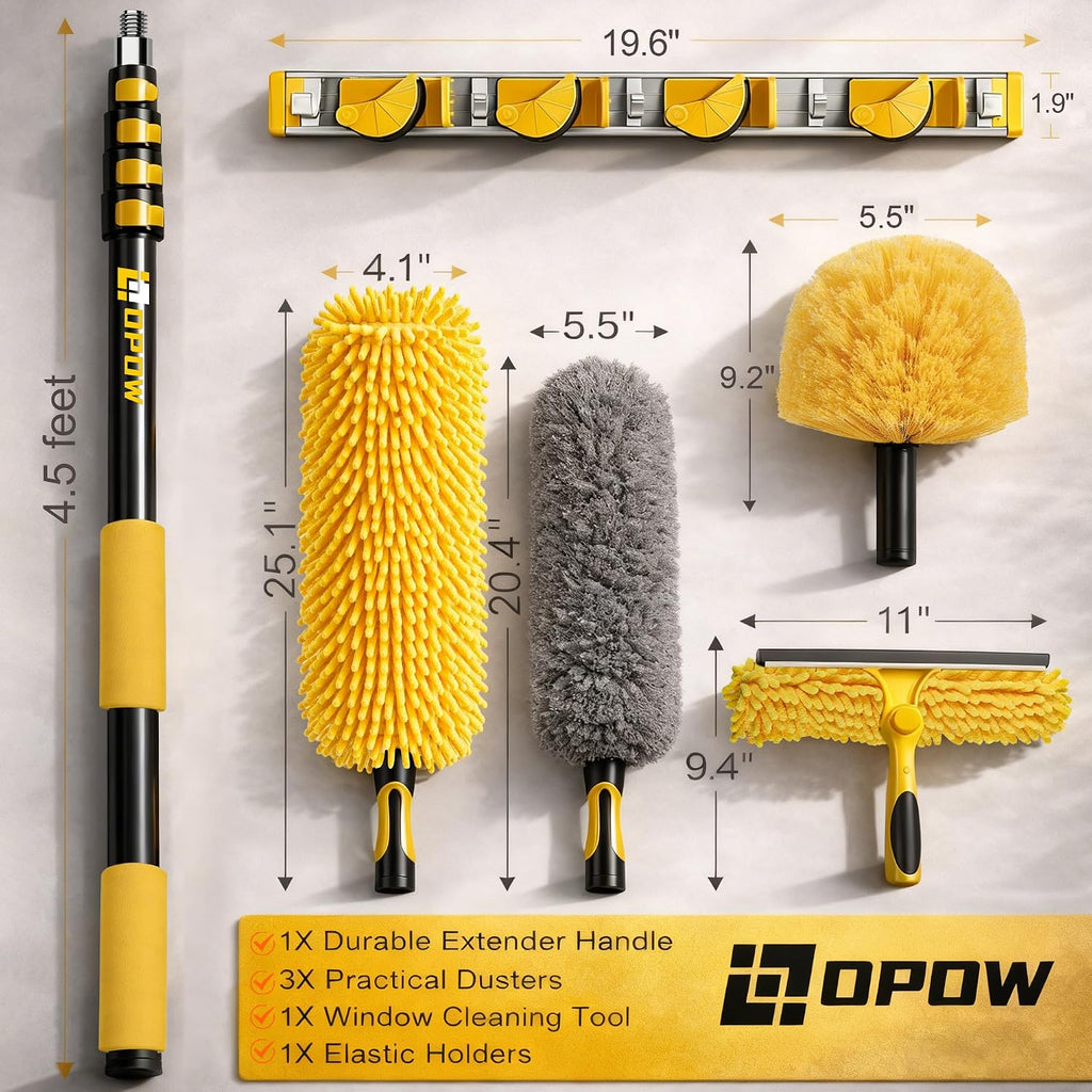 25 Foot High Ceiling Duster Kits with 4.5-18ft Heavy Duty Extension Pole