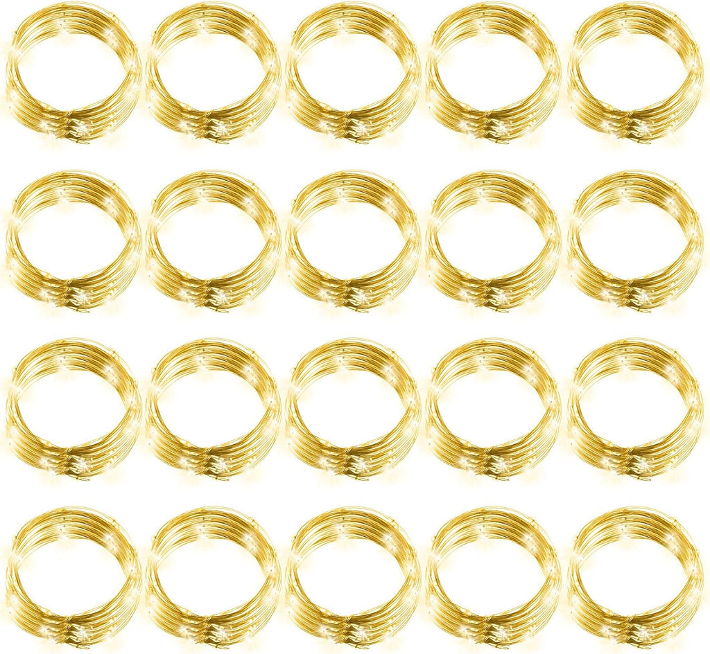 Hortsun 20 Pack Battery Operated Fairy Lights 7 ft 20 LED, Warm White