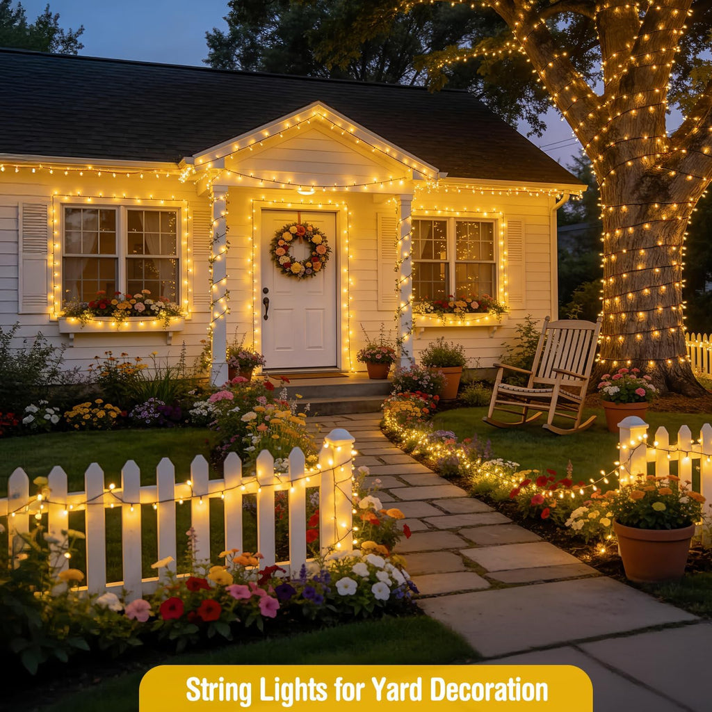 JMEXSUSS 66ft 200LED Christmas Lights Outdoor, Christmas Tree Lights Indoor (Pack of 2)