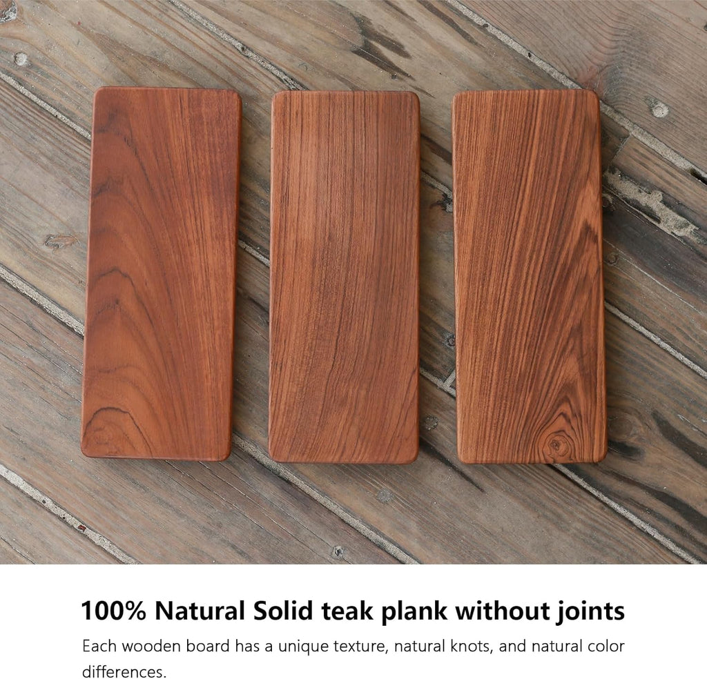 Solid Teak Wood Riser Tray, 12.6x5 inch Whole-Piece Teak Pedestal Stand, Vintage Rustic Bathroom Soap Dish Holder for Vanity Counter Sink, Candle Plant Essential Oil and Yacht Display, Brown L1