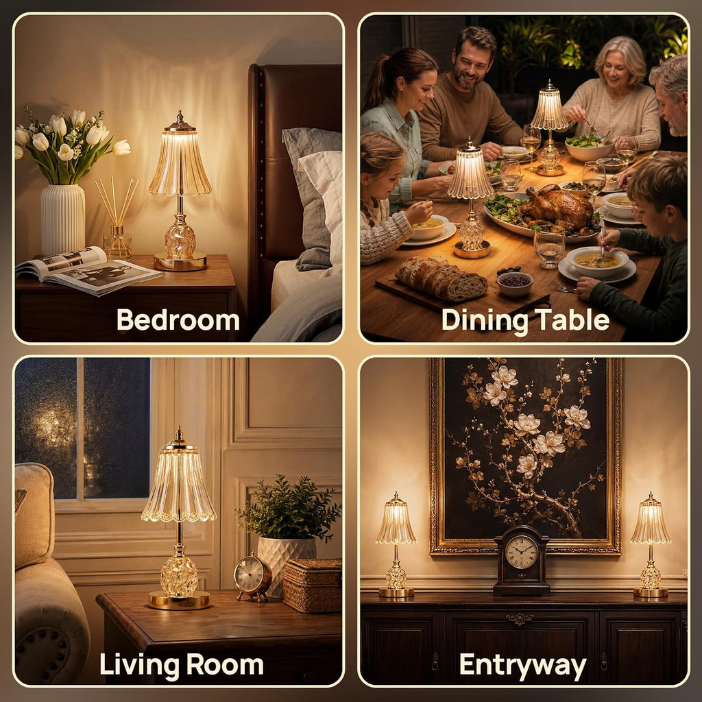 Flower Battery Operated Rechargeable Lamp Cordless, Skirt, Amber