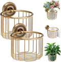 LemonRoad 2 Pack Vintage Brass Toilet Paper Holder Wall Mounted Antique Decorative Toilet Paper Holder for Plant and Candles, Victorian Bathroom Decor Accessories, for Roll with Diameter Within 5 Inch