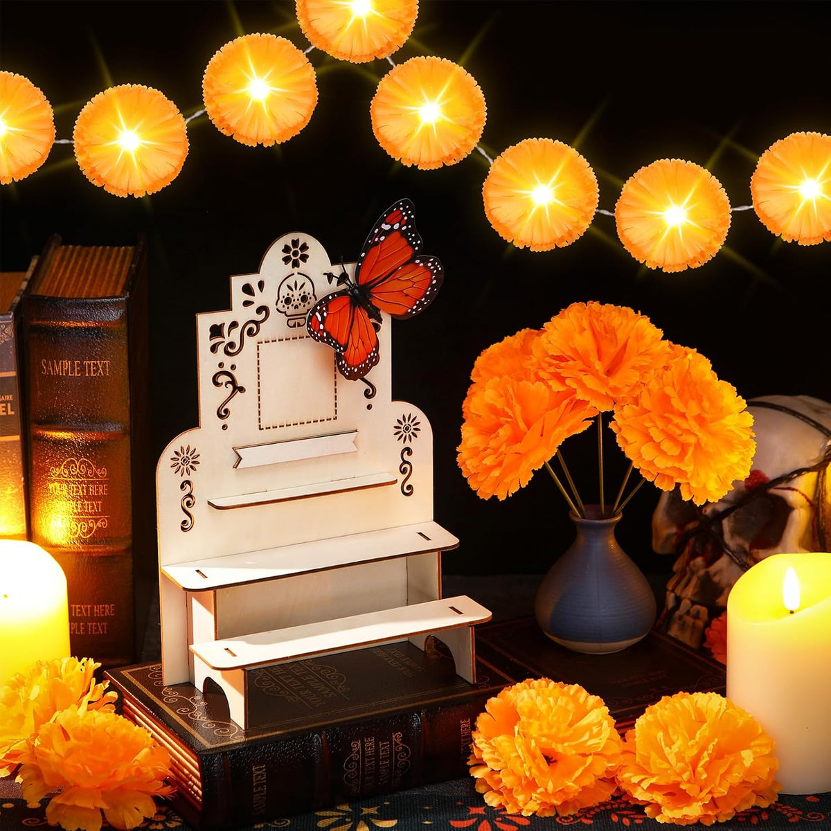 Jetec 28 Pcs Dia De Los Muertos Altar Kit 10" Day of The Dead Decor, Arched